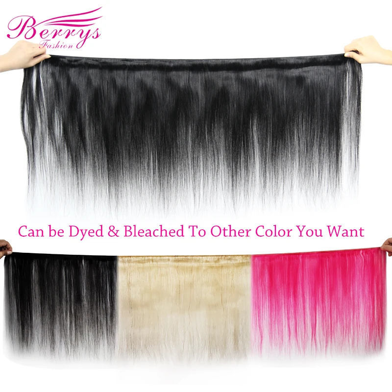Human Hair Bundles Berrys Fashion 8-30inch Straight Hair Bundles Brazilian 4 Bundles Deal Hair Weave 100% Human Natural Color