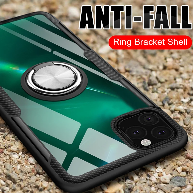 

Luxury Ring Bracket Soft Case For iphone 11 Pro Max X XR XS Full Shockproof Cover For IPHONE 7 8 6 6s PLus Silicone Bumper Cases