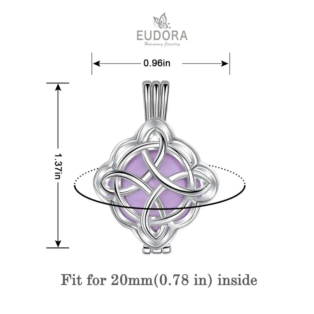 Eudora, 20 мм, для беременных, шар, колокольчик, Бола для детей, подвеска, ожерелье, кельтский узел, полые клетки, шарики, подвески, Женские Ювелирные изделия, K364