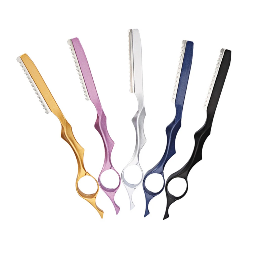 GOZLILI Safety Hair Cutting Razors for Hairdresser's Steel Barber Salon Thinning Tools+10pcs Blades Scraping Eyebrow Knife Kits (3)