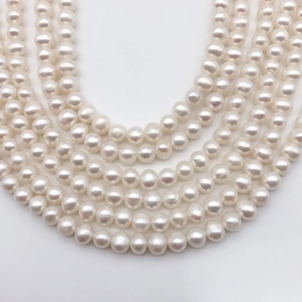 Круглые бусины с пресноводным жемчугом 6 7 мм 5 дюймов|beads loose|freshwater pearl beadspearl beads |