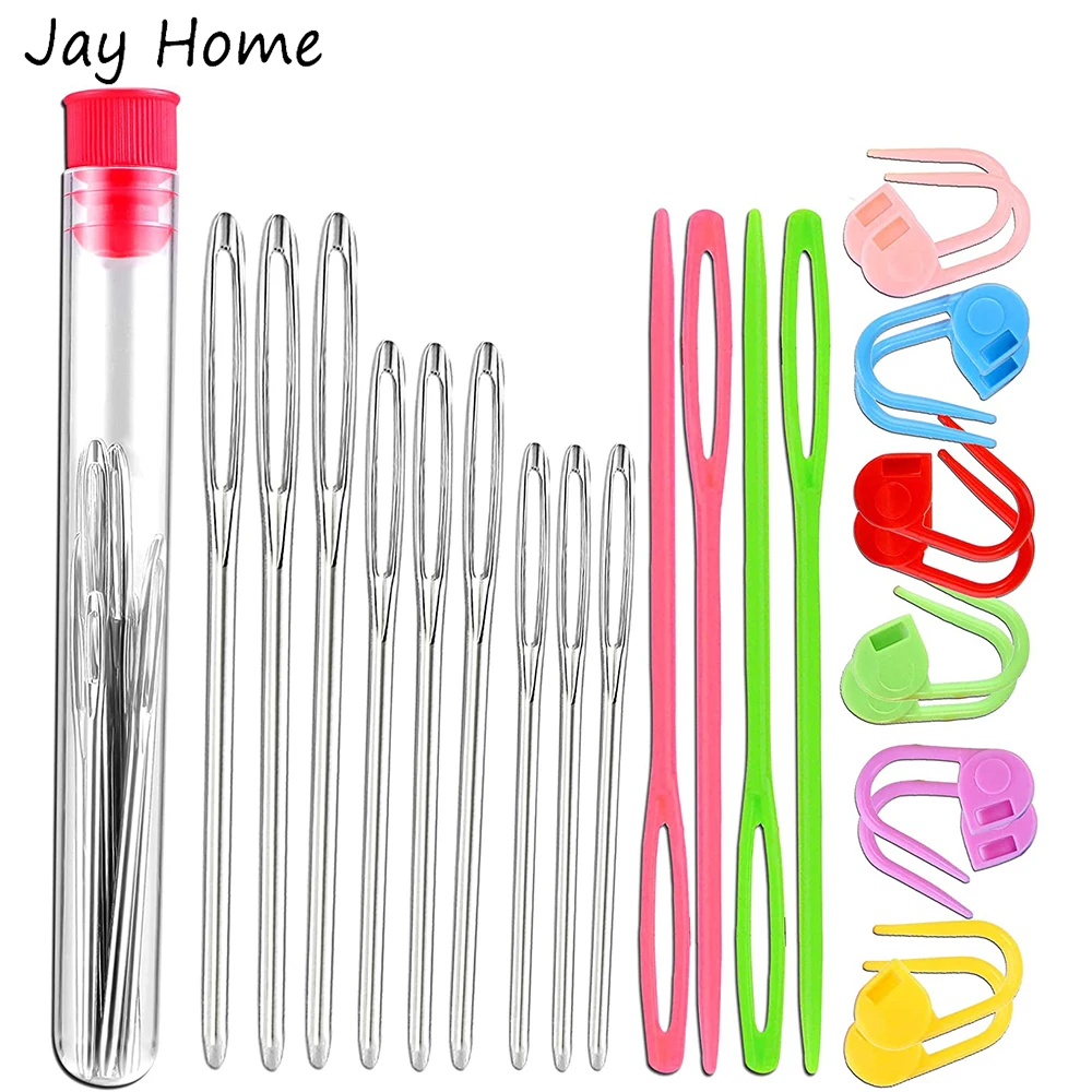 9pcs Sewing Needles Wool Knitting Needle Yarn Threader Eye Blunt Darning  Needles for Hand Sewing Work Craft Embroidery Weave - AliExpress