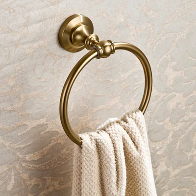 towel ring Набор аксессуаров для ванной комнаты, алюминиевая Антикварная вешалка для полотенец, крючок для халата, туалетная бумага, держатель для щетки, набор оборудования для ванной - Цвет: towel ring
