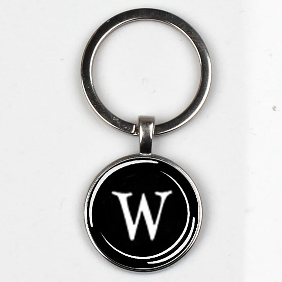 XKHLHJ 26 English alphabet keychain name first letter ABCD pendant  key chain car wallet handbag men and women jewelry gift 23