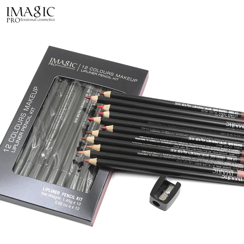 Imagic lipliner ручка мода прочного влаги Waterproof Lip Liner stick водонепроницаемый карандаш 12