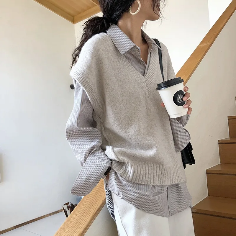

Wool sweater oversize vests pullover jumper women warm brand sleeveless sweater knitted knitwear 2019 high quality