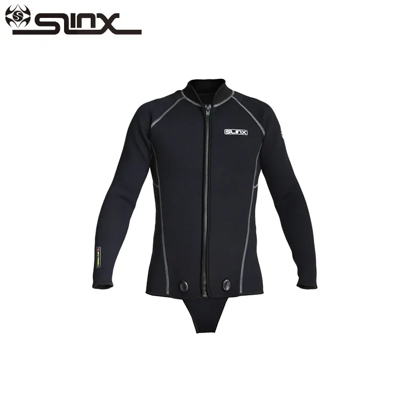 

Slinx Men Scuba Diving Jacket 3mm Neoprene Wetsuit Keep Warm Long Sleeve Crotch Jacket for Snorkeling Spearfishing Surfing Cloth