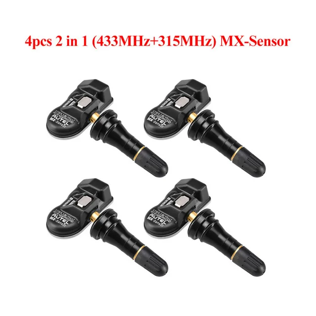 4 шт./партия autel MX-sensor 433 315 2 в 1, MX sensor, Универсальный датчик давления в шинах, Программируемый датчик TPMS, autel TPMS PAD TS601, инструмент TPMS - Цвет: 4pcs 2in1 rubber