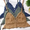 Nouveau Sexy Bikini haut court femmes Crochet Boho plage Camisoles Bikini Bralette licou Cami tricoté soutien-gorge dos nu maillots de bain débardeur ► Photo 1/6