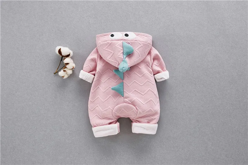 Детские комбинезоны с рисунком динозавров; одежда для малышей; Bebe; сезон весна-осень; одежда для малышей; комбинезоны с капюшоном в полоску