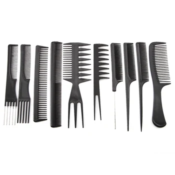 

10 Style Anti-static Hairdressing Detangle Straight Hair Brushes Barber Hair Cutting Salon Black Hair Brush Slim Line Teasing