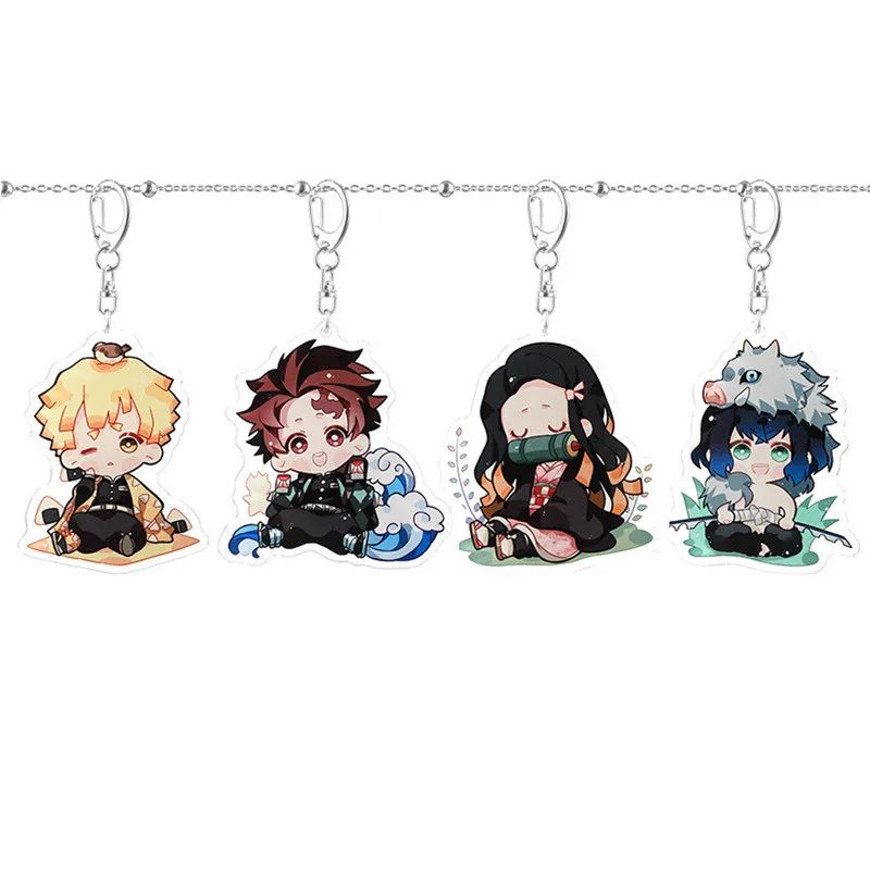 Аниме Убийца демона Kimetsu no Yaiba Kamado Tanjirou Kamado Nezuko Agatsuma Zenitsu брелок Подвеска фигурка игрушки Juguetes