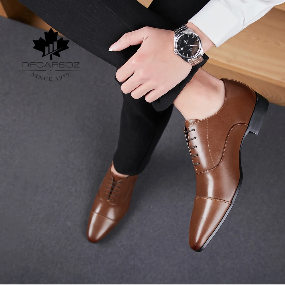 Мужские кожаные модельные туфли высокого качества; Мужская Осенняя модная обувь под костюм; Мужская обувь; брендовая деловая официальная обувь на шнуровке