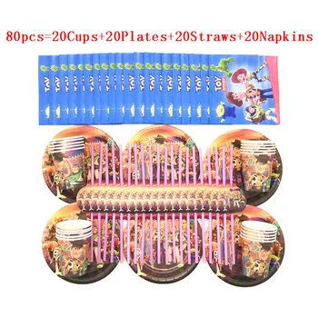 

Disney Cartoon Toy Story Theme Boy Birthday Party Supplies for kids Tableware Set Disposable Cup Plate Napkin Straw Party Decor