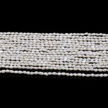 

Natural Freshwater Pearls Beads Rice shape Punch Loose Beads for Jewelry Making DIY Women Necklace Bracelet 2.0-2.5mm