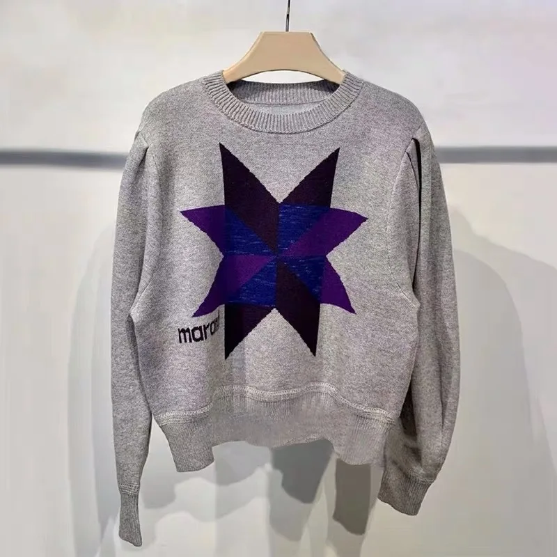 

Autumn and Winter 2019 Sweater New Classic Star Pattern Pullover All Kinds of Knitwear Wool Sweater Women