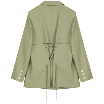

Z-ZOUX Women Blazer Double Breasted Long Sleeve Ladies Blazer Coat Cross Bandage Women's Suit Jacket Loose Casual Suit Coat 2020