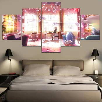 

Canvas Wall Art 5 Piece HD Print Violet Evergarden Anime Modern Painting For Modern Girl Bedroom Modular Picture Home Decoration