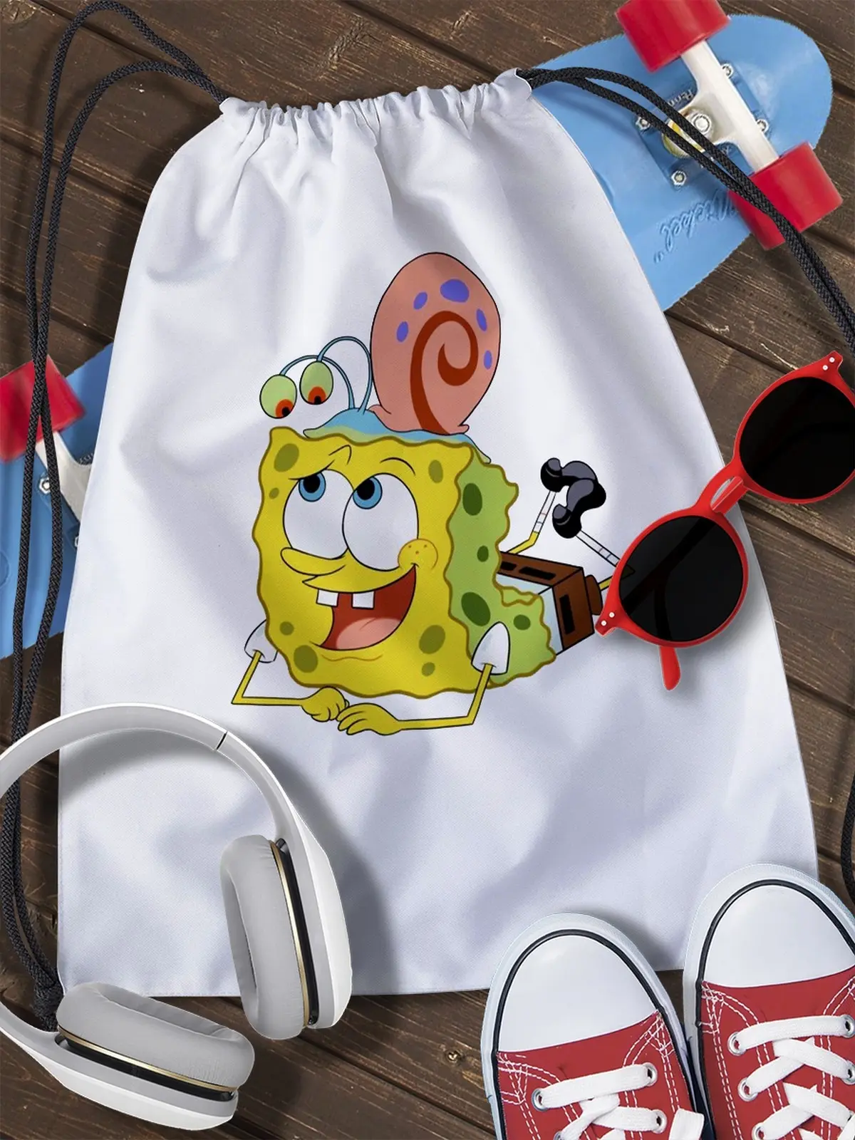 Фото Сумка мешок для обуви Spongebob(спанч боб spongebob патрик сквидворд гэрри губка спанч) - 14
