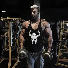 Стиль, мужской жилет, хлопковый модный жилет с принтом для спортзала, занятий спортом, тренировок, Прямая с фабрики