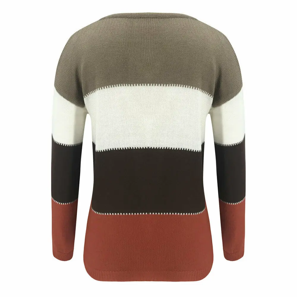 Мода осенний зимний вязаный свитер для женщин с длинным рукавом и круглым вырезом сексуальный Свободный офисный Женский Повседневный пуловер Свитера