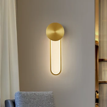 

Modern Wall Lamp lights for Bedroom Bedside Corridor Aisle Copper Lustre Avize Golden Wall Sconce light for Entrance Foyer