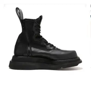 leather indise Мужские военные ботинки на платформе; zapatillas hombre; зимние кожаные ботинки; botas hombre; Повседневная обувь; Sapato Masculino; крутая Мужская обувь; Erkek Ayakkabi - Цвет: leather indise