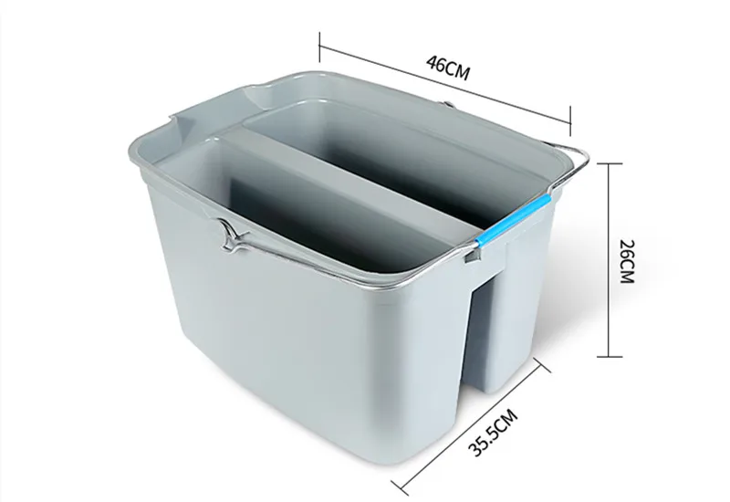 Aixiangru-Large Capacity Clean the Barrel, PP Injection Molding, Stainless Steel Handle, Double Bucket Cleaning Tools, 2 Grid