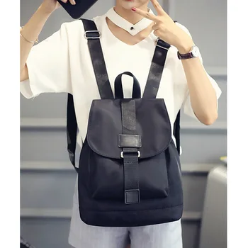 

Black Nylon Backpacks Student School Travel Large Laptop Drawstring Bag AIA99