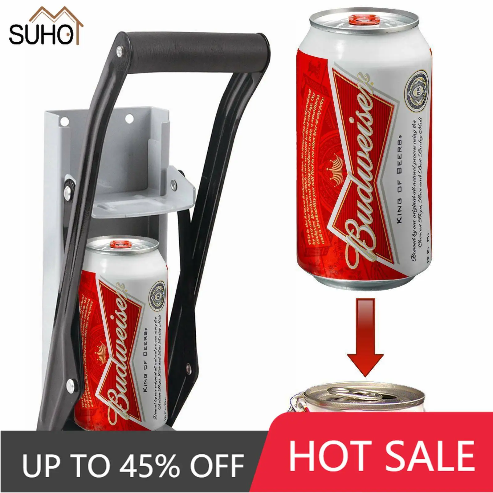 New Can Press Bottle Crusher Metal Can Crushers Heavy Duty Bottle