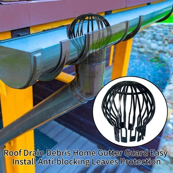 

Home Leaves Protection PP Outdoor Strainer Anti-blocking Gutter Guard Black Filter Debris Downpipe Easy Install Roof Drain