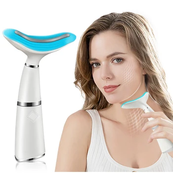 

Electric LED Photon Therapy Neck Massager Face Wrinkle Remover Thermal Vibrating Facial Skin Lifting Tighten Beauty Skin Care