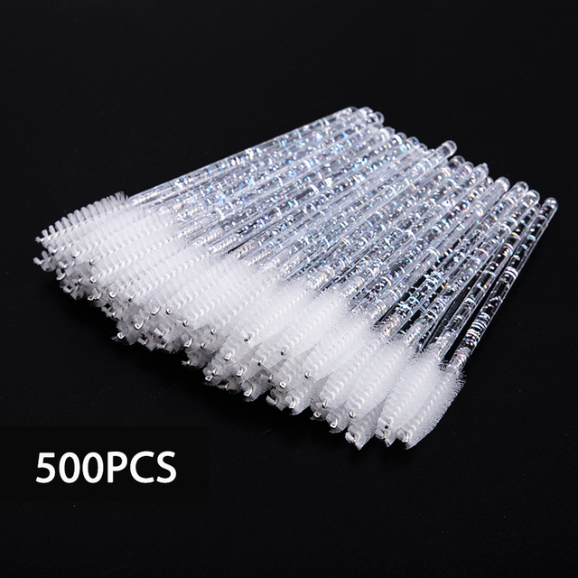 Disposable Crystal Eyelash Brush Comb Eyelashes Extension Brush For Eyelash Extension Mascara Wands Makeup Tools