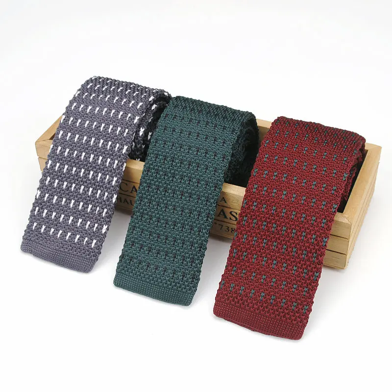 Роскошные 6 см классические мужские галстуки вязаный галстук полосатый горошек костюм для дружки Свадебный деловой вязаный галстук тонкий узкий галстук на шею