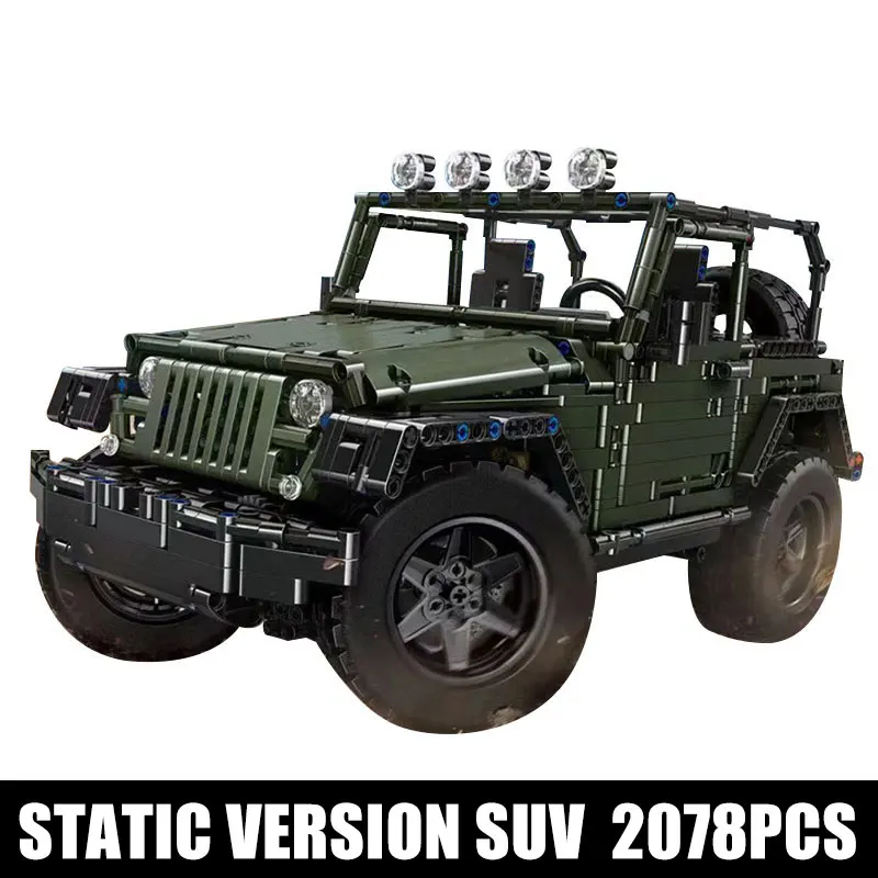 MOC Technic автомобиль Jeep Wrangler авантюрист внедорожник подходит 5140 модель строительные блоки кирпичи детские игрушки подарки для детей - Цвет: No Motor