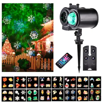 

Remote Control Dual Tubes Led Double Projector Light Waterproof Christmas Halloween Party Landscape Lamp Stage Outdoor Decor