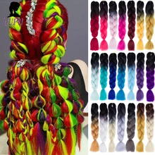 LUPU синтетические вязанные крючком волосы джамбо коса Розовый Фиолетовый Черный блонд Омбре косички наращивание волос для косичек волосы термостойкие