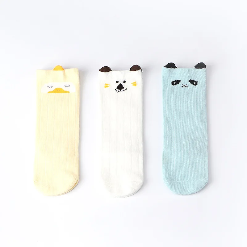 3 пар/компл. Носки для новорожденных детей с изображением трехмерные уши Non-Slip Детские носки для маленьких девочек хлопковые детские носки для мальчиков - Цвет: B