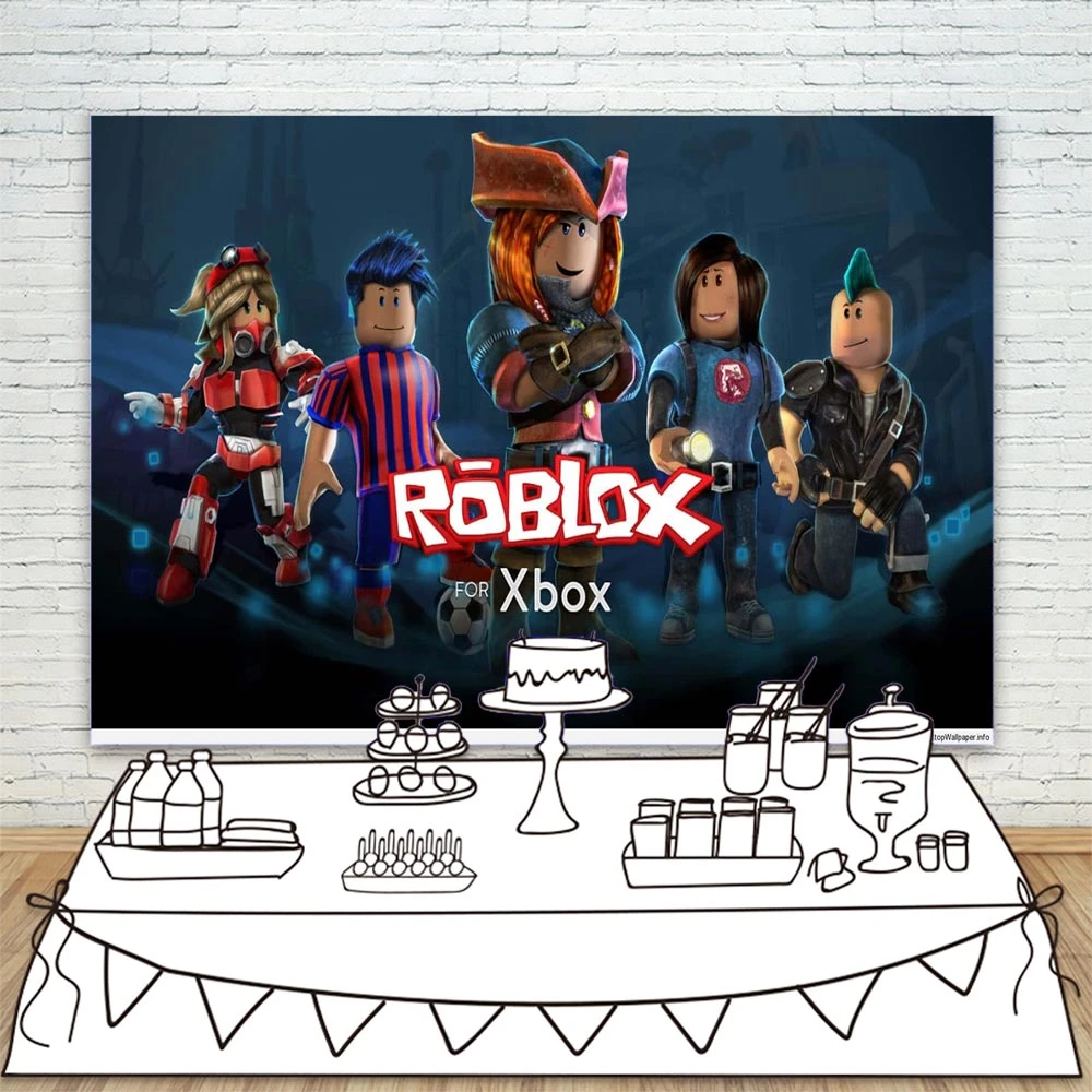 Video juego fondo de foto para niños Roblox tema fiesta de cumpleaños fondo decoración bebé ducha de decoración Banner|Fondo| - AliExpress