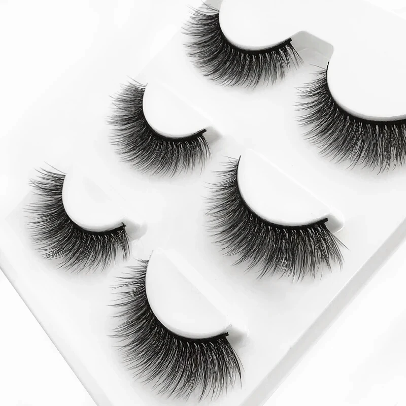 

3 pairs of natural false eyelashes false eyelashes long makeup mink eyelashes 3d extension mink eyelashes eyelashes for make-up