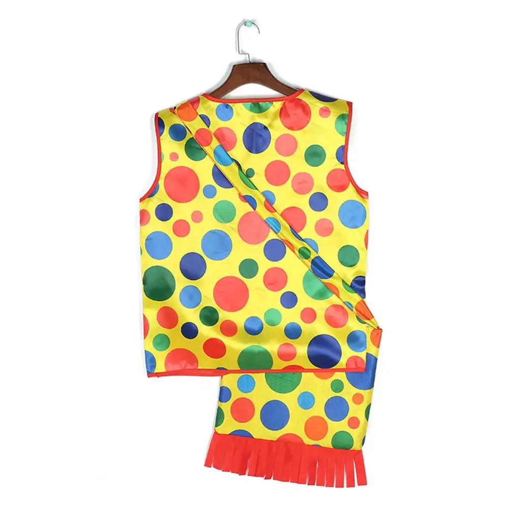 

Colorful Dot Clown Vest Backpack Cosplay Performance Wear Tops Halloween Makeup Costumes