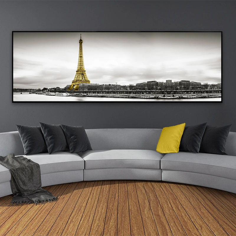 Пейзаж Эйфелева башня Парижская сцена горизонтальный холст картины скандинавские постеры печать настенные художественные картины для гостиной домашний декор