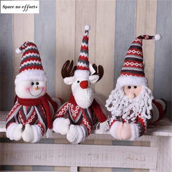 

Christmas Tree Decorations New Year Gift Novel Christmas Doll Santa Claus Snowman Elk Figurine Ornament For Home Kid Gift
