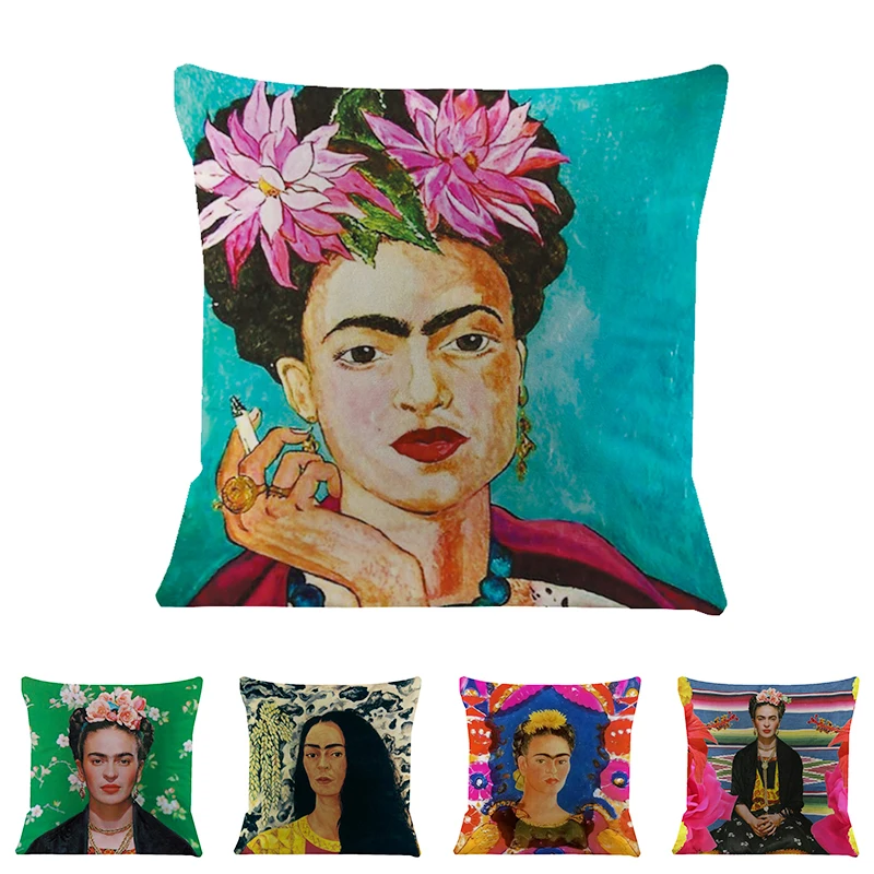 

Oil painting character white Velvet Fabric Pillow cushion cover Pillowcase Home sofa Decoration child cushions covers