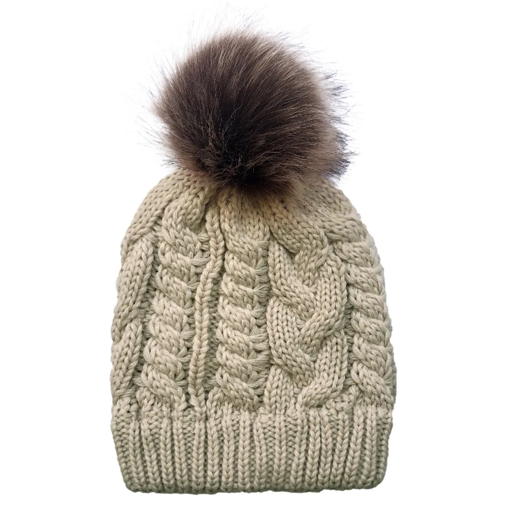 Hot Sale Fashion Twist Knitting Warm Wool Hat New Ponytail Hair Ball Dual-use Adjustable Wool Cap