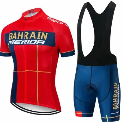 

New 2019 Bahrain cycling team jersey 9D bicycle pants suit for men summer quick dry pro cycling jerseys Maillot Culotte wear