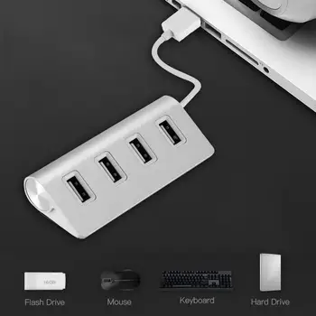 

4 Ports USB2.0 HUB Super Speed Aluminium Alloy Splitter Adapter Converter