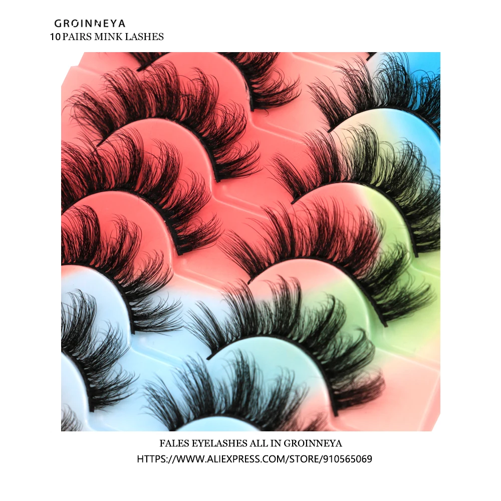Fake Eyelashes False Eyelashes Lashes 5/10 Pairs 3D Mink Lashes Fluffy Soft Wispy Volume Natural long E-girls Reusable Makeup