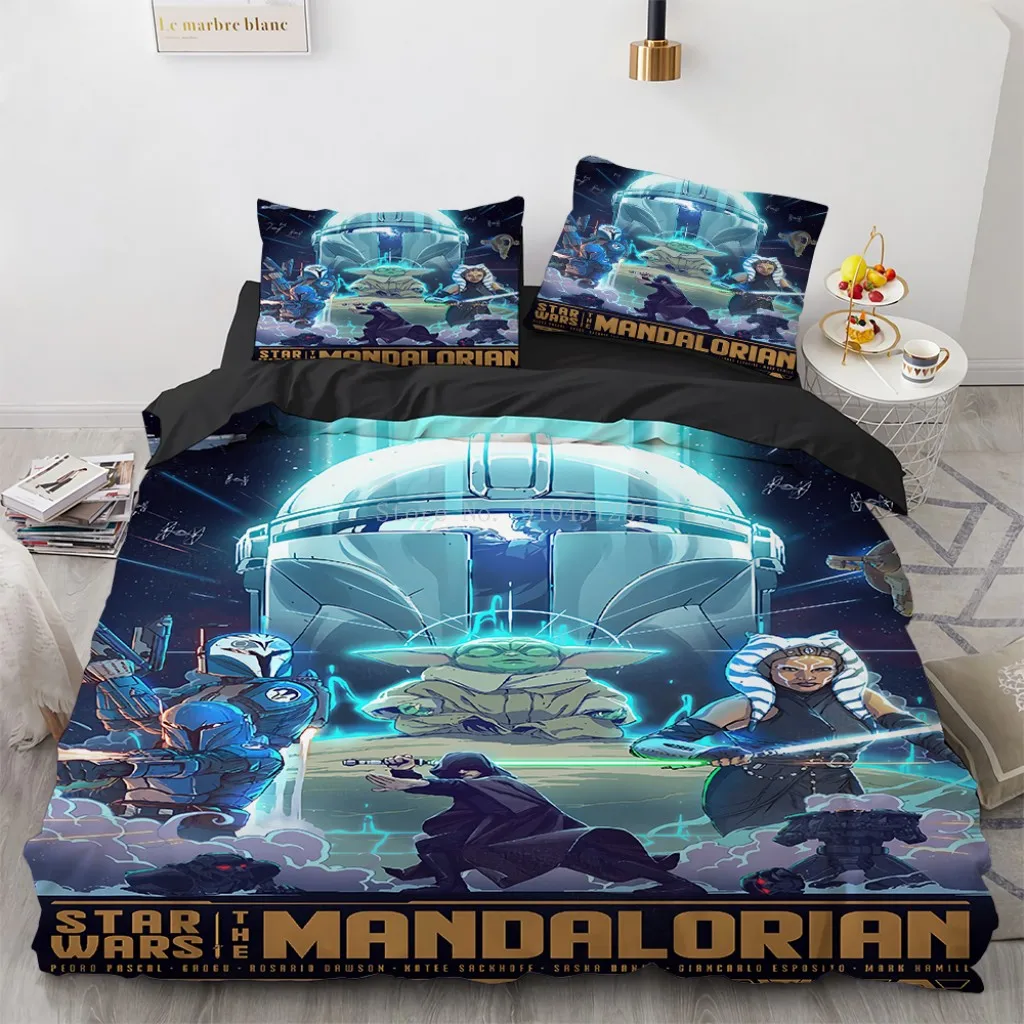 Edredones 135 x 200 cm,6 Fgolphd Baby Yoda Mandalorian Star Juego de cama 3D Dibujos Animados Digital Funda nórdica General para Niños y Adultos vemax.es