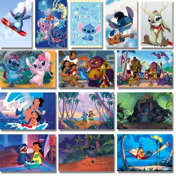 

Diy 5d Diamond Mosaic Lilo & Stitch Full Round Diamond Painting Cross Stitch Kit Diamond Embroidery Sale Picture Rhinestone